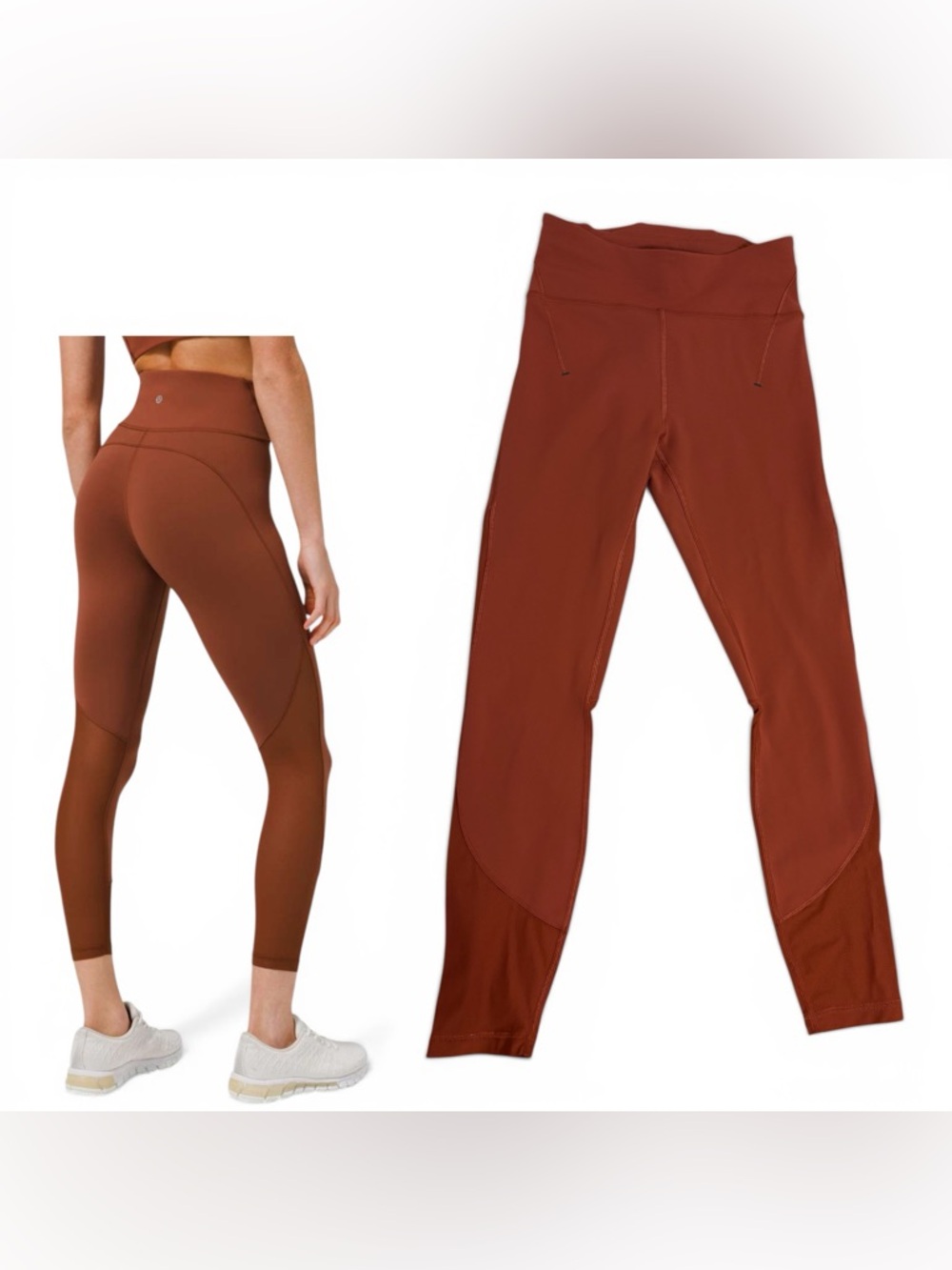 Lululemon Everlux & Mesh High Rise Tight 25” Dark Terracotta Size 4 EUC